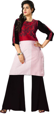 

Shelina Cotton Printed Kurti Fabric(Un-stitched), Maroon