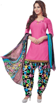 

Pshopee Synthetic Printed Salwar Suit Dupatta Material(Un-stitched), Pink