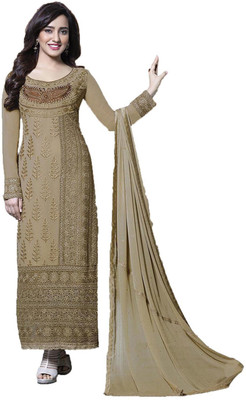 

Party Wear Dresses Georgette Embroidered Semi-stitched Salwar Suit Dupatta Material, Multicolor