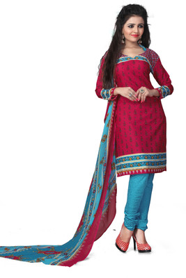 

Trendz Apparels Crepe Printed Salwar Suit Dupatta Material(Un-stitched), Red