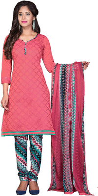 

Jiya Chanderi Self Design, Embroidered Salwar Suit Dupatta Material(Un-stitched), Multicolor;pink