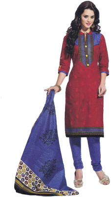 

Party Wear Dresses Cotton Printed Semi-stitched Salwar Suit Dupatta Material, Multicolor