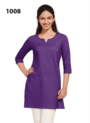 

V And V Shop Cotton Self Design Kurti Fabric(Un-stitched), Purple