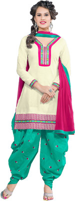 

Party Wear Dresses Georgette Embroidered Semi-stitched Salwar Suit Dupatta Material, Multicolor