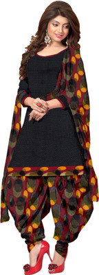 

Jiya Crepe Self Design, Printed Salwar Suit Dupatta Material(Un-stitched), Black;multicolor