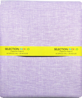 

Selection Indigo Cotton Linen Blend Solid Shirt Fabric(Un-stitched), Purple012