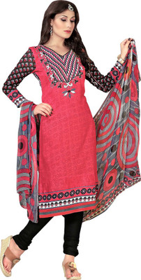 

Araja Cotton Printed Salwar Suit Dupatta Material(Un-stitched), Black