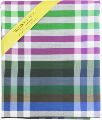 

Selection Indigo Cotton Checkered Shirt Fabric(Un-stitched), Multiclr