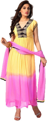 

Indian Wear Online Georgette Embroidered Semi-stitched Salwar Suit Dupatta Material, Multicolor
