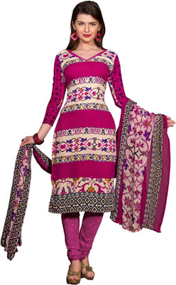 

Women Latest Fancy Designer Salwar Suit Crepe Printed Salwar Suit Dupatta Material(Un-stitched), Multicolor