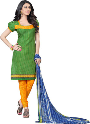 

Shelina Cotton Printed Salwar Suit Dupatta Material(Un-stitched), Green