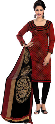 

Jiya Jacquard Self Design Salwar Suit Dupatta Material(Un-stitched), Black;maroon