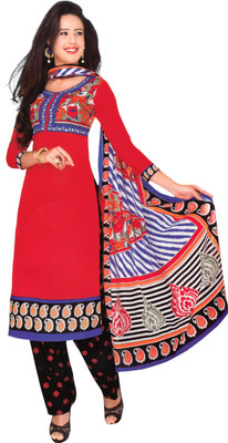 

Giftsnfriends Cotton Printed Salwar Suit Dupatta Material(Un-stitched), Red