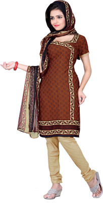 

Khushali Crepe Self Design, Printed Salwar Suit Dupatta Material(Un-stitched), Beige;brown