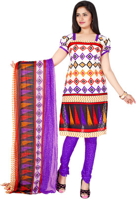 

Khushali Cotton Self Design, Printed Dress/Top Material(Un-stitched), Multi