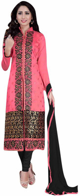 

Trendz Apparels Cotton Polyester Blend Embroidered Salwar Suit Dupatta Material(Un-stitched), Pink