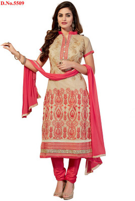 

Shree Vardhman Chanderi Self Design Semi-stitched Salwar Suit Dupatta Material, Chiku