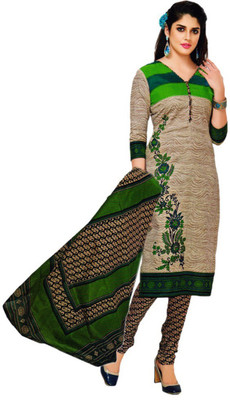 

Max Cotton Printed Salwar Suit Dupatta Material(Un-stitched), Green