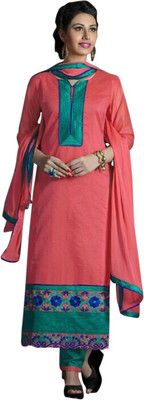 Saree Exotica Cotton Embroidered Salwar Suit Dupatta Material(Un-stitched) Flipkart