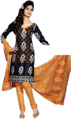 

Party Wear Dresses Cotton Printed Semi-stitched Salwar Suit Dupatta Material, Multicolor