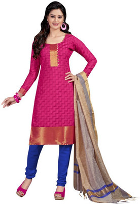 

Trendz Apparels Silk Printed Dress/Top Material(Un-stitched), Pink