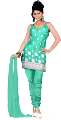 

Khushali Chiffon Printed Salwar Suit Dupatta Material(Un-stitched), Green