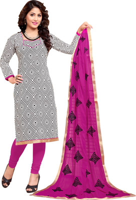 

Jiya Chanderi Self Design Salwar Suit Dupatta Material(Un-stitched), Black;pink;white