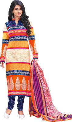 

Indian Wear Online Cotton Printed Salwar Suit Dupatta Material(Un-stitched), Multicolor