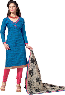 

Jiya Chanderi Self Design, Embroidered Salwar Suit Dupatta Material(Un-stitched), Beige;black;blue;pink