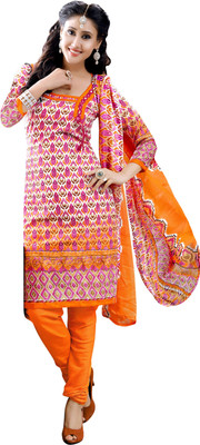 

Khushali Jacquard Printed Salwar Suit Dupatta Material(Un-stitched), Multicolor;orange