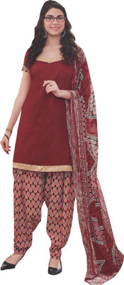 

Max Cotton Printed Salwar Suit Dupatta Material(Un-stitched), Maroon