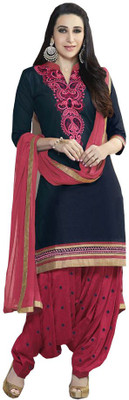 

Sidhi Craft Cotton Embroidered Salwar Suit Dupatta Material(Un-stitched), Blue