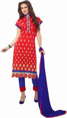 

Trendz Apparels Chanderi Embroidered Salwar Suit Dupatta Material(Un-stitched), Red