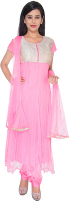 

JT International Net Embroidered Salwar Suit Dupatta Material(Un-stitched), Pink