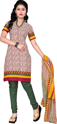 

Khushali Cotton Polyester Blend Self Design, Printed Salwar Suit Dupatta Material(Un-stitched), Beige;green;multicolor;red