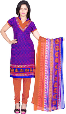 

Jiya Crepe Printed Dress/Top Material(Un-stitched), Multicolor;orange