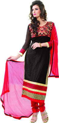 

Morli Georgette Self Design Salwar Suit Dupatta Material(Un-stitched), Black