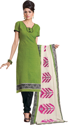 

Jiya Chanderi Self Design Salwar Suit Dupatta Material(Un-stitched), Black;green;white