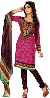 

Women Latest Fancy Designer Salwar Suit Crepe Printed Salwar Suit Dupatta Material(Un-stitched), Multicolor