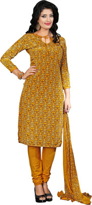 

Parishi Fashion Crepe Printed Salwar Suit Dupatta Material(Un-stitched), Yellow