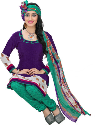 

Jiya Silk Self Design, Printed Salwar Suit Dupatta Material(Un-stitched), Green;purple