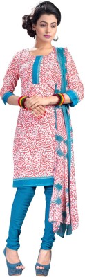 

Parishi Fashion Crepe Printed Salwar Suit Dupatta Material(Un-stitched), Pink