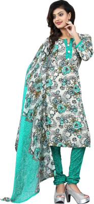 

Khushali Crepe Self Design, Printed Salwar Suit Dupatta Material(Un-stitched), Light green;multicolor