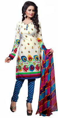 

Jiya Crepe Self Design, Printed Salwar Suit Dupatta Material(Un-stitched), Blue;multicolor;white