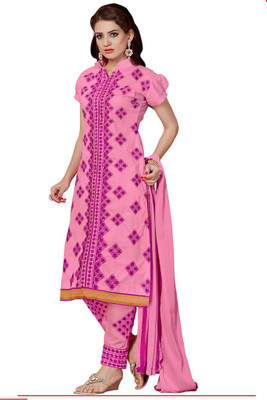 

Trendz Apparels Cotton Embroidered Dress/Top Material(Un-stitched), Pink