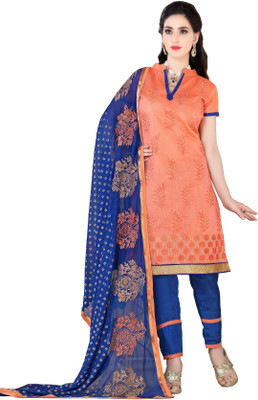 

Trendz Apparels Chanderi Embroidered Salwar Suit Dupatta Material(Un-stitched), Orange