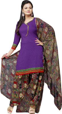 

Trendz Apparels Crepe Printed Salwar Suit Dupatta Material(Un-stitched), Purple