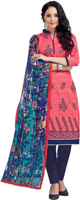 

Khushali Jacquard Self Design, Embroidered Salwar Suit Dupatta Material(Un-stitched), Blue;pink