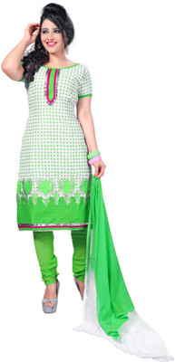 

Cenizas Cotton Printed Salwar Suit Dupatta Material(Un-stitched), Green