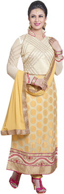 

Khushali Georgette Self Design, Embroidered Salwar Suit Dupatta Material(Un-stitched), Beige;yellow